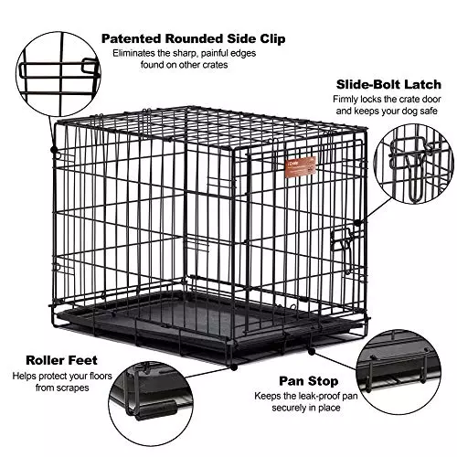 MidWest ICrate 1524 -24 Inch Folding Metal Dog Crate w/ Divider Panel ...