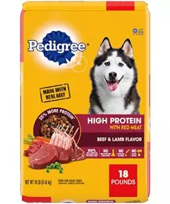 Pedigree High Protein Adult Dry Dog Food Beef and Lamb Flavor Dog Kibble, 18 lb. Bag