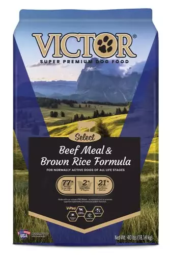 Victor Super Premium Dog Food – Select – Beef Meal & Brown Rice Formula – Gluten Free Beef Meal Dry Dog Food for All Normally Active Dogs of All Life Stages, 40 lbs