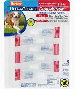 Hartz UltraGuard Dual Action Flea & Tick Topical Dog Treatment and Flea and Tick Prevention, 6 Months, 15-30 Pound Dogs