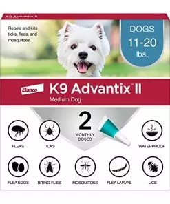 K9 Advantix II Medium Dog Vet-Recommended Flea, Tick & Mosquito Treatment & Prevention | Dogs 11-20 lbs. | 2-Mo Supply