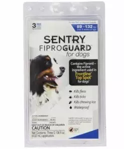 SENTRY Fiproguard for Dogs, Flea and Tick Prevention for Dogs (89-132 Pounds), Includes 3 Month Supply of Topical Flea Treatments