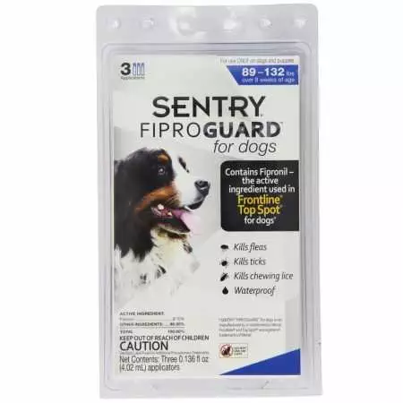 SENTRY Fiproguard for Dogs, Flea and Tick Prevention for Dogs (89-132 Pounds), Includes 3 Month Supply of Topical Flea Treatments