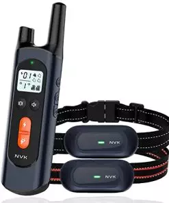 NVK Dog TrainingCollar for 2 Dogs, Dog Training Collar with Remote for Medium Large Dogs, Rechargeable Dog Collar, Vibration, Beeps Modes, IPX7 Waterproof, Range up to 1600Ft