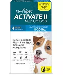 Activate II Flea and Tick Prevention for Dogs | 4 Count | Medium Dogs 11-20 lbs | Topical Drops | 4 Months Flea Treatment