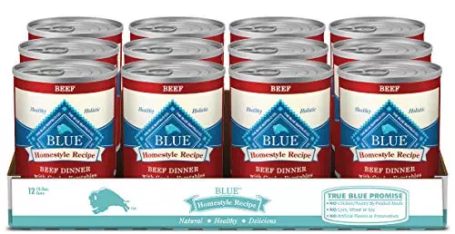 Blue Buffalo Homestyle Recipe Natural Adult Wet Dog Food, Beef 12.5-oz can (Pack of 12)