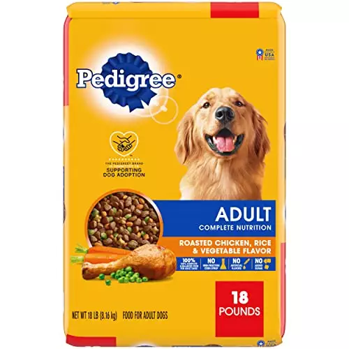 Pedigree Complete Nutrition Adult Dry Dog Food Roasted Chicken, Rice & Vegetable Flavor Dog Kibble, 18 lb. Bag