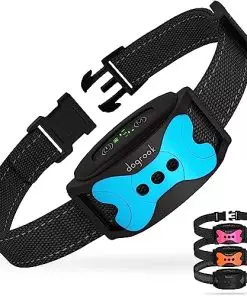 DogRook Bark Collar – Rechargeable Smart Anti Barking – Waterproof No Shock Bark Collar for Small/Medium/Large Dogs – with 5 Sensitivity Levels