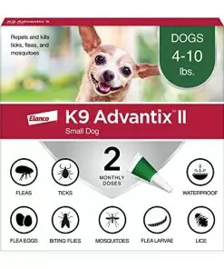 K9 Advantix II Small Dog Vet-Recommended Flea, Tick & Mosquito Treatment & Prevention | Dogs 4-10 lbs. | 2-Mo Supply