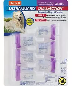 Hartz UltraGuard Dual Action Flea & Tick Topical Dog Treatment and Flea and Tick Prevention, 6 Months,31-60 Pound Dogs