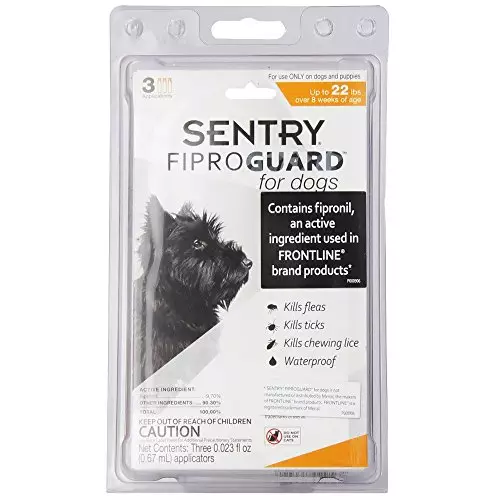 SENTRY Fiproguard for Dogs, Flea and Tick Prevention for Dogs (5-22 Pounds), Includes 3 Month Supply of Topical Flea Treatments