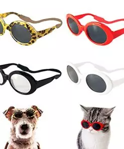 Retro Oval Small Dogs Cats Eye Wear Party Favors Pet Sunglasses Set Cute Funny Cosplay Dolls Costume Photo Props