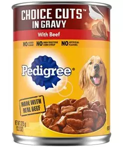 PEDIGREE CHOICE CUTS IN GRAVY Adult Canned Soft Wet Dog Food with Beef, 13.2 oz. Cans (Pack of 12)