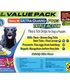 Hartz UltraGuard Pro Topical Flea & Tick Prevention for Dogs and Puppies, 61-150 lbs 6 Monthly Treatments