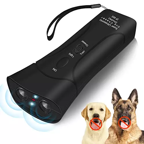 AUBNICO Anti Barking Device, Ultrasonic Dog Bark Deterrent with LED Lights, Dual Sensor Dog Barking Control Devices Dog Barking Deterrent Dog Training Safe All Dogs