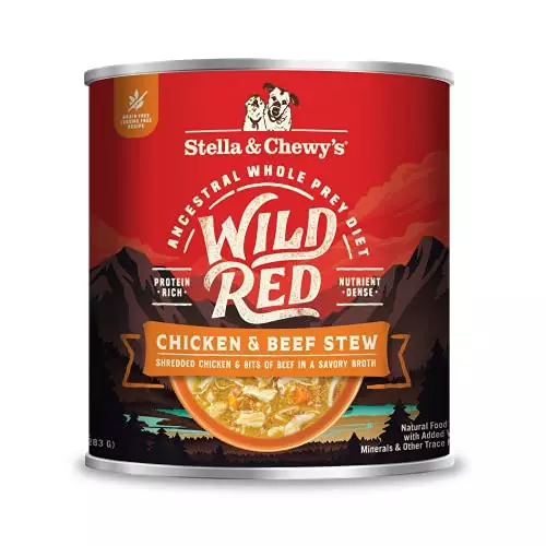 Stella & Chewy’s Wild Red Wet Dog Food Chicken & Beef Stew High Protein Recipe, 10 Ounce (Pack of 6)