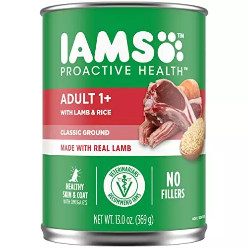 IAMS PROACTIVE HEALTH Adult Wet Dog Food Classic Ground with Lamb and Whole Grain Rice, of 13 oz.(Pack of 12)