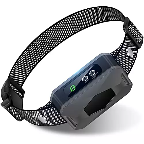 Bark Collar for Dogs – Edixeno USB-C Rechargeable Braking Training Collar with 5 Levels Adjustable Sensitivity Harmless Vibration Collar for Small Medium and Large Dogs(Grey)
