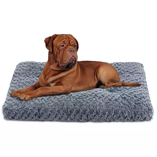 Washable Large Dog Bed,Dog beds for Medium Dogs Plush Soft Pet Carrier Pad,Anti-Slip Dog Bed Mat for Large Medium Small Dogs and Cats,Fluffy Comfy Dog Kennel Pad.