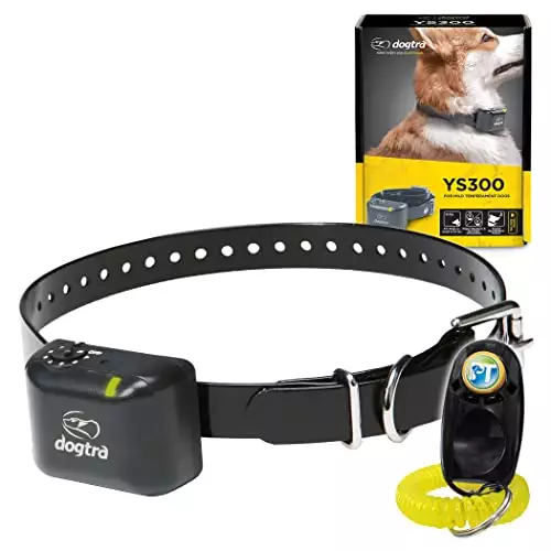 Dogtra YS300 Anti Bark Dog Collar for Small and Medium Dogs, Adjustable 6 Stimulation Levels, Vibration Warning, Low to Medium Output, Waterproof, Rechargeable w/ PetsTEK Clicker