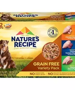 Nature’s Recipe Grain Free Wet Dog Food, Chicken/Venison/Duck Variety Pack, 2.75 Ounce Cup (Pack of 24)