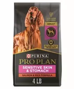 Purina Pro Plan Sensitive Skin and Stomach Dog Food Salmon and Rice Formula – 4 lb. Bag