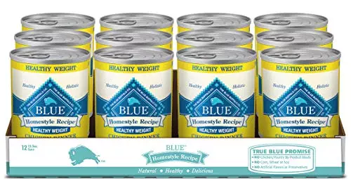 Blue Buffalo Homestyle Recipe Natural Adult Healthy Weight Wet Dog Food, Chicken 12.5-oz can (Pack of 12)