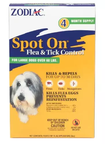 Zodiac Spot On Flea & Tick Control Large Dogs Over 60 Pounds 4 Pack