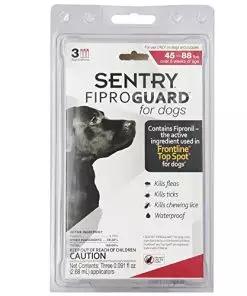 SENTRY PET CARE Fiproguard for Dogs, Flea and Tick Prevention for Dogs (45-88 Pounds), Includes 3 Month Supply of Topical Flea Treatments