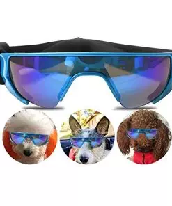 URBEST Dog Goggles, Eye Protection (New Version) Sunglasses Waterproof Windproof UV Protection for Small Medium Dogs (Blue)