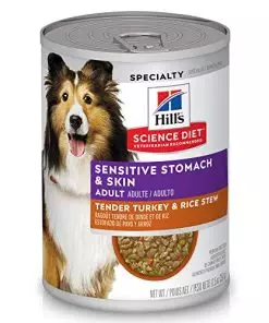 Hill’s Science Diet Wet Dog Food, Adult, Sensitive Stomach & Skin, Tender Turkey & Rice Stew, 12.5 oz. Cans 12-Pack