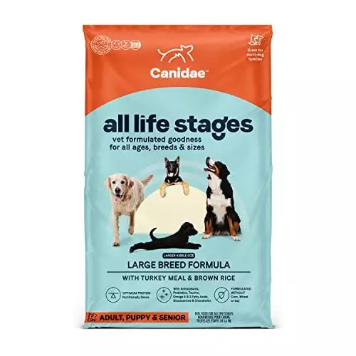 Canidae All Life Stages Large Breed Turkey Meal & Rice Formula Dry Dog Food, 40 lbs, For All Ages & Multi-Dog Homes