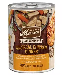 Merrick Chunky Grain Free Wet Dog Food, Colossal Chicken Dinner Canned Dog Food – (12) 12.7 oz. Cans