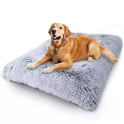 Vonabem Dog Bed Crate Pad, Washable Dog Crate Beds for Large Medium Small Dogs Breeds, Deluxe Plush Anti-Slip Pet Beds, Fulffy Kennel Pad 36 inch