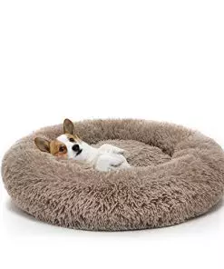 MIXJOY Orthopedic Dog Bed Comfortable Donut Cuddler Round Ultra Soft Washable Cat Cushion Bed (20”/23”/30”) (23”, Brown)