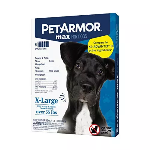 PetArmor Max Flea, Tick and Mosquito Prevention for X-Large Dogs (Over 55 Pounds), Topical Dog Flea Treatment Repels and Kills, 6 Month Supply