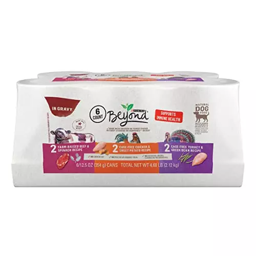 Purina Beyond Gravy, Beef, Chicken or Turkey in Gravy Ground Entree Grain Free Wet Dog Food Variety Pack