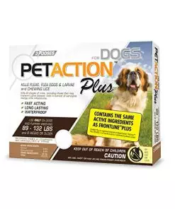 Pet Action Plus Flea & Tick Treatment for XL Dogs, 89-132 lbs, 3 Month Supply