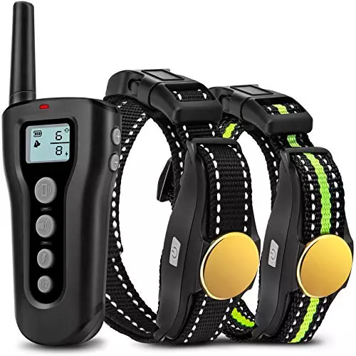 Bousnic Dog Training Collar 2 Dogs Upgraded 1000ft Remote Rechargeable Waterproof Electric Shock Collar with Beep Vibration Shock for Small Medium Large Dogs (15lbs – 120lbs)