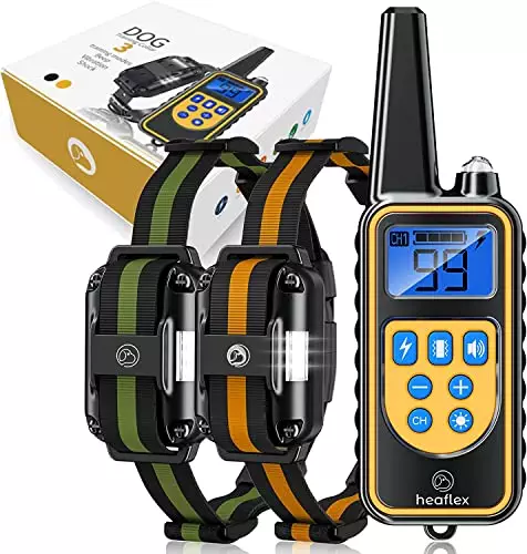 Heaflex Electric Dog Training Collar with Remote 1640FT, E-Shock, Safe Training Modes, Rechargeable IP67 Waterproof Collars for 2 Dogs