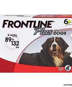 FRONTLINE® Plus for Dogs Flea and Tick Treatment (Extra Large Dog, 89-132 lbs.) 6 Doses (Red Box)