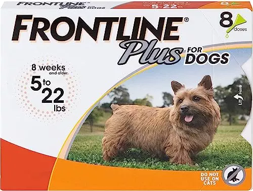 FRONTLINE® Plus for Dogs Flea and Tick Treatment (Small Dog, 5-22 lbs.) 8 Doses (Orange Box)