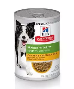 Hill’s Science Diet Adult 7+ Senior Vitality Wet Dog Food, Chicken & Vegetable Stew, 12.5 oz. Cans, 12-Pack