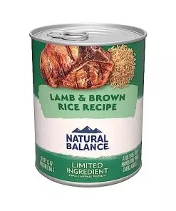 Natural Balance Limited Ingredient Adult Wet Canned Dog Food with Healthy Grains, Lamb & Brown Rice Recipe, 13 Ounce (Pack of 12)