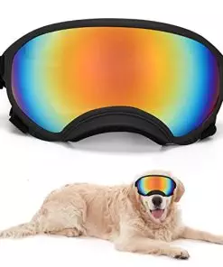 Large Dog Sunglasses Dog Goggles Pet Glasses Pet Eyewear with Adjustable Strap,Glasses for Medium Large Dog Swimming Skating Glasses UV Proof Windproof Dustproof