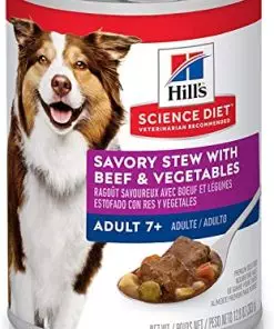 Hill’s Science Diet Senior 7+ Canned Dog Food, Savory Stew with Beef & Vegetables, 12.8 oz. Cans, 12-Pack