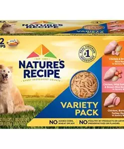 Nature’s Recipe Wet Dog Food, Variety Pack, 2.75 Ounce Cup (Pack of 24)