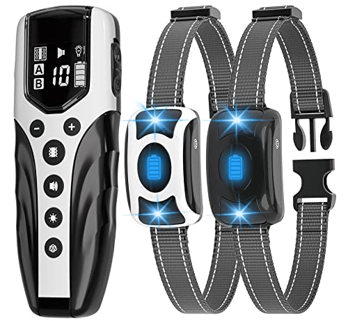 Brapezie Training Collar for 2 Dogs, No Shock Dog Training Collar with Remote, 2000ft Range Vibrating Dog Collar, No Prongs and No Shock, only Sound and Vibration Collar for Training Dogs