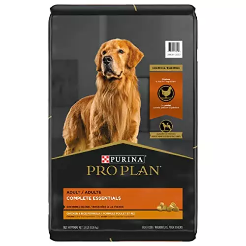 Purina Pro Plan High Protein Dog Food With Probiotics for Dogs, Shredded Blend Chicken & Rice Formula – 18 lb. Bag