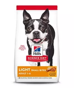 Hill’s Science Diet Dry Dog Food, Adult, Light for Healthy Weight & Weight Management, Small Bites, Chicken Meal & Barley Recipe, 30 lb. Bag